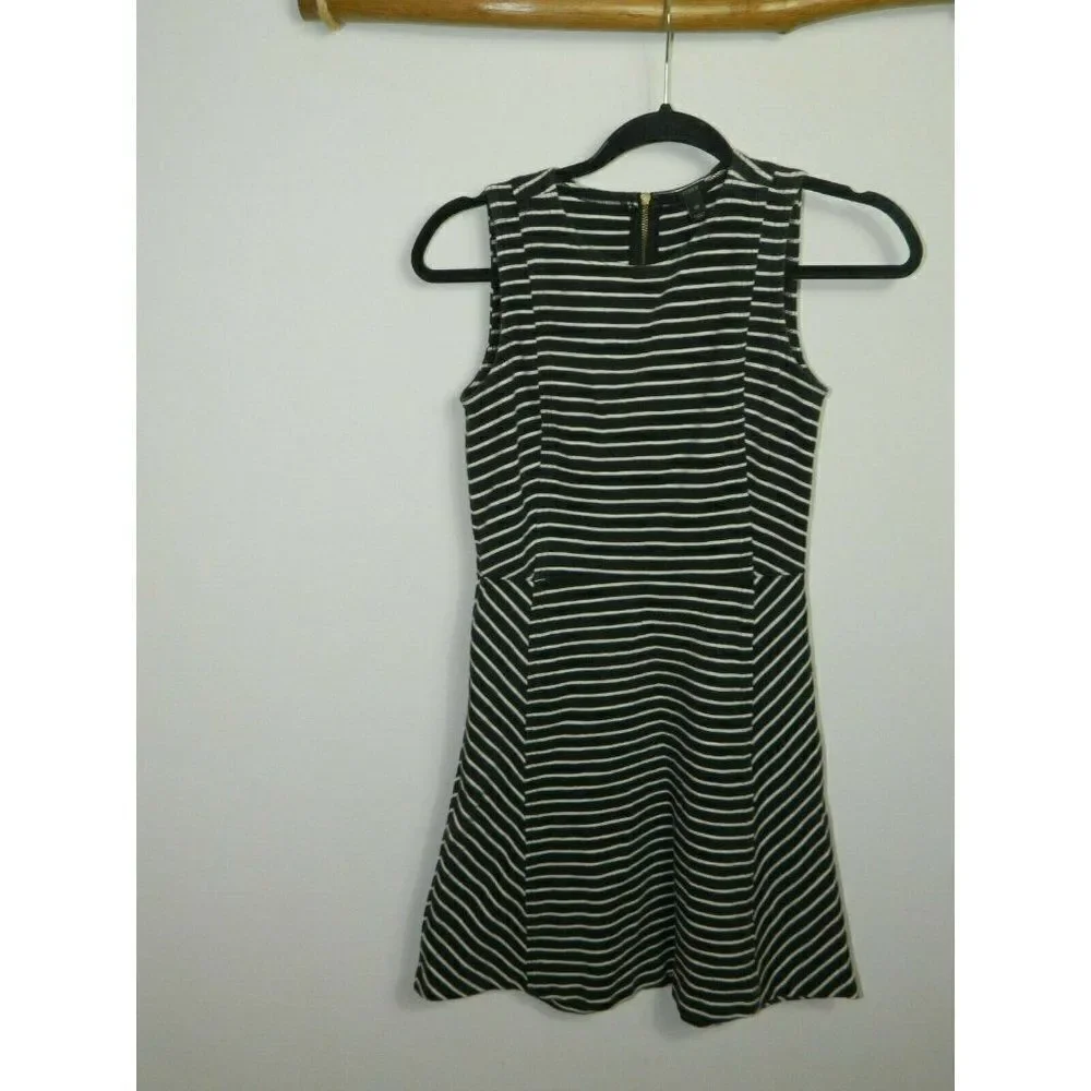 JJ Crew Dress Size‎ 00 Blue White Striped Sleeveless Nautical Coastal Grandma